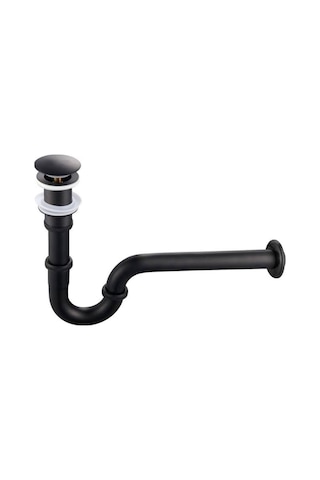 Boheme S Tipi Bas-çek Paslanmaz Lavabo Sifonu Siyah Siyah