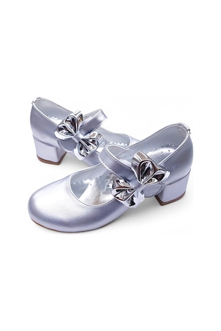 Beebron Ortopedik Topuklu Abiye Kız Çocuk Ayakkabı Glossy Series Abiayk2401 Baby Silver Gümüş