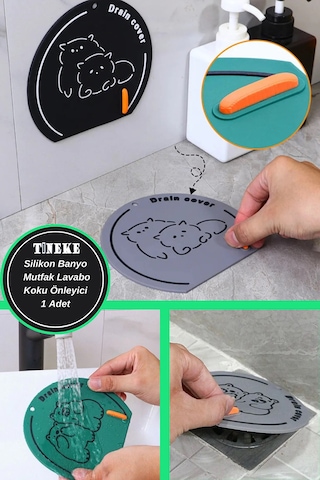 Banyo Ve Mutfak Lavabo Koku Önleyici Gider Koruyucu Silikon Mavi