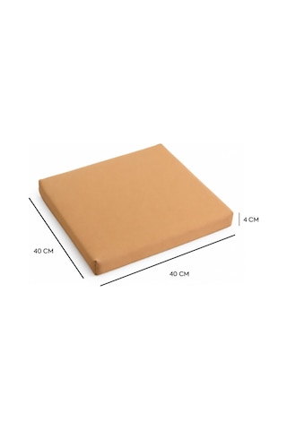 Sandalye Oturum Minderi Renkli 40x40x4 Bağcıklı Çıkarılabilir Kılıflı Çökme Yapmaz Koyu Bej 2'li Çok Renkli