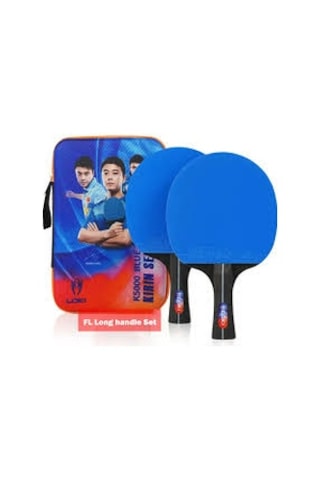 Loki İttf Onaylı Mavi Masa Tenisi Raketi 2 Raket Top Kılıf