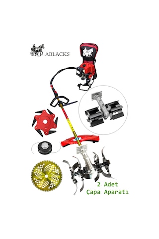 Ablacks C-52 Sırt Tırpan + Toprak Çapalama Aparatı 2 Adet Çapa + Altıgen Bıçak