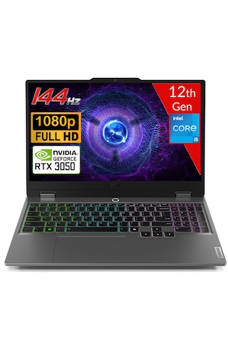 Lenovo LOQ 15IAX9 83GS007YTR i5-12450HX 8 GB 512 GB SSD RTX3050 15.6" W11H Dizüstü Bilgisayar