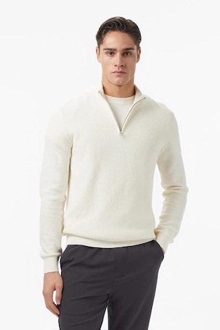 Nautica Erkek Krem Classic Fit Kazak-11576 Krem