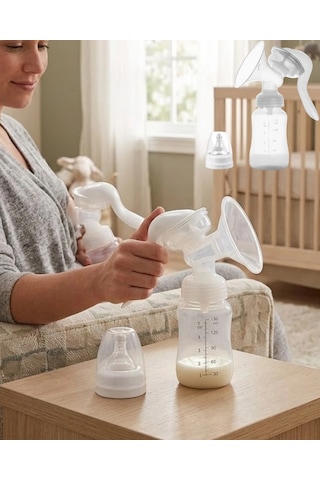 Mey İthalat Manuel Göğüs Pompası Masaj Özellikli Bpa İçermez Taşınabilir 180 Ml