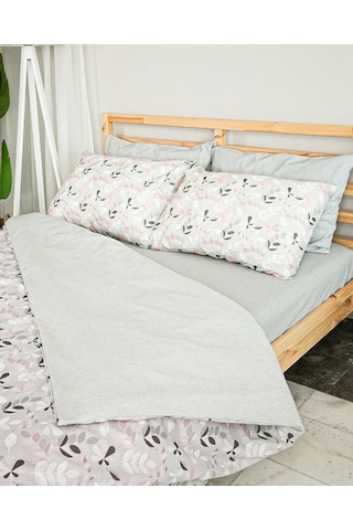 Leaf Pamuklu Çift Kişilik Turkuaz Nevresim Seti 200x220 Cm Turkaz