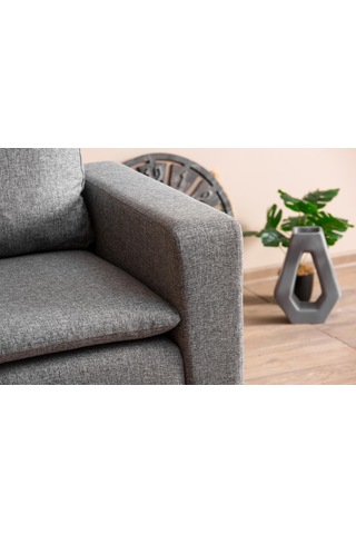 Lungo Modüler Berjer - Gri Keten Açık Gri