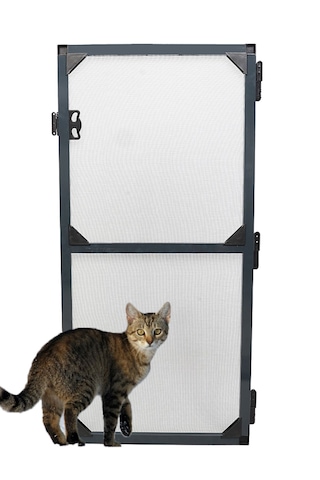 Menteşeli Yırtılmaz Kapı Kedi Sinekliği Pet Tül Antrasit 90x210 Cm. Özel Ölçü Verebilirsiniz. En 90'a Kadar / Boy 210'a Kadar