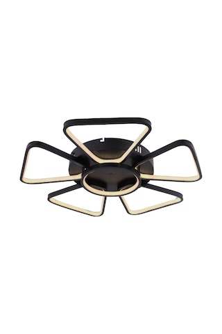 3 Renkli Modern 6 Kollu Plafonyer Led Tavan Avizesi Siyah Geometrik Salon Aydınlatma