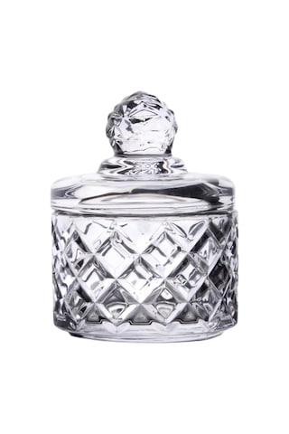 Lexroo Lüx Kristal Mini Cam Şekerlik & Cam Lokumluk, Kesme Cam Lüx Şekerlik 7.5cm 9.2cm - 06641 Çok Renkli