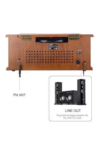 Ahşap Pikap 2x5w Stereo Spk Mp3 Çalar Usb-radyo-cd-kaset Bt Müzik