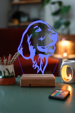 Özel Üretim Dil Çıkartan Köpek Hediyelik 3D Led Gece Lamba