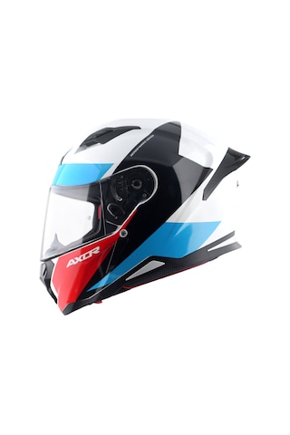 Axor Hunter Turbo Ece 22.06 Kapalı Kask Beyaz - Kırmızı - Mavi