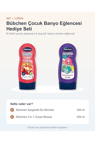 Bübchen Çocuk Banyo Eğlencesi Hediye Seti 2 Parça: Spaghetti-eis Monster + 3 İn 1 Ocean Breeze