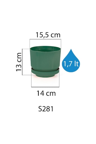 Serinova Lüks Çizgili Desenli Saksı 1,7 Lt 25397517
