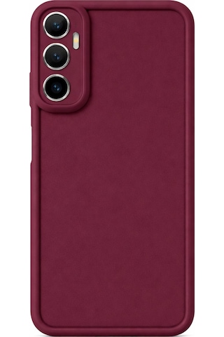 İnfinix Hot 20 4g Uyumlu Kamera Çıkıntılı Mat Silikon Telefon Kılıfı Bordo