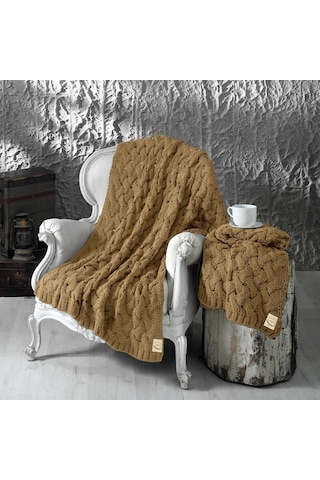 Serenita Saç Örgü Triko Tv Battaniyesi Throw Koltuk Şalı (538861587)-110X160