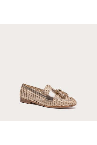 Shınefancy Klasik Ayakkabı Kadın 95k6 Frau Woven Lamınated Leather Loafers Wıth Tassels Çok Renkli