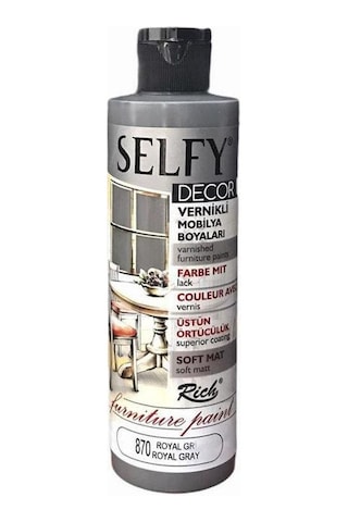 Rich Selfy Decor Vernikli Boya 240 Cc 870 Royal Gri