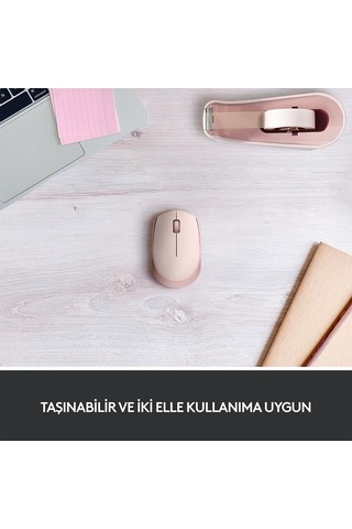 Logıtech 910-006865, M171 Rose, Usb Nano 2,4g Kablosuz, 1000dpi, Optik, 3 Tuşlu, 12ay Pil Ömrü, Mouse Sc-400