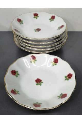 Porland Porselen 12'li Gülyaldız 11 Cm Çay Tabak Beyaz