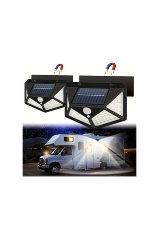 Trendooze 2 Adet Manyetik Hareketli Solar Led Karavan Işık Su Geçirmez Dış Mekan Aydınlatma Gaojunshop01 Model