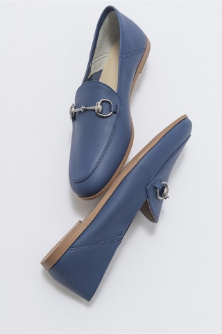 Luvishoes F03 Lacivert Cilt Kadın Babet Lacivert