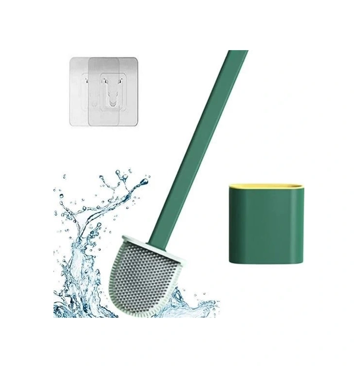 Duvara Monte Edilebilir Kapaklı Askılı Klozet Yumuşak Silikon Başlıklı Tuvalet Fırçası Seti 1 Battery