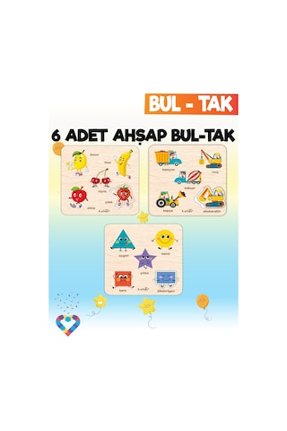 Eğitici 6 Adet Bul-tak Oyuncak-1