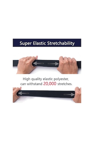 Evolite Outdoor Stretch Esnek Kemer 4 Cm Ayarlanabilir Unisex Siyah Siyah