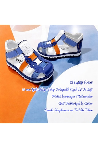 Beebron Ortopedik Erkek Bebek Ve Çocuk Sandaleti Ebgcm2406 Lacivert Mavi Turuncu