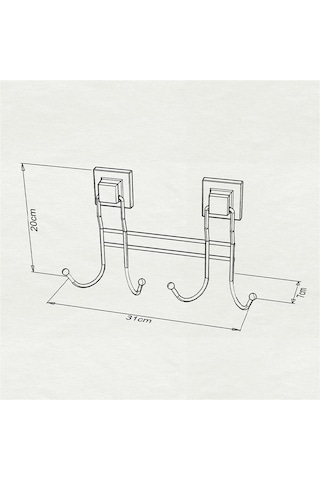 Tekno Tel Ef-252 Yapışkanlı Banyo 4 Lü Askı Bornozluk Krom