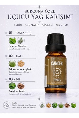 Minia Bahçe Bitki Ve Sanat Atölyesi Yengeç Burcu Uçucu Yağ Karışımı 10 ML