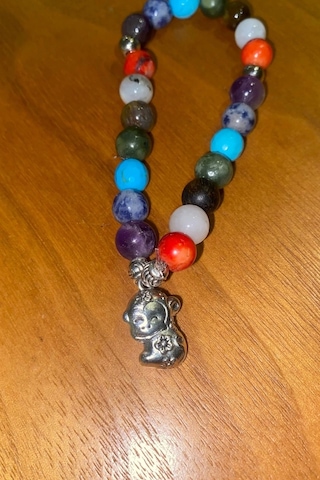 Çin Takvimi Burçları Çharm 7 Çakra Doğal Taş Bileklik Hand Made El İşi Feng Shui Ejderha Yılı Koruyucu Hayvan Monkey Maymun Objeli Çok Renkli