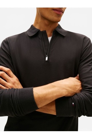Tommy Hilfiger Dc Performance Zıp Polo Erkek Siyah Polo - Mw0mw44244