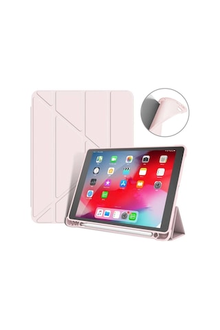 Apple Uyumlu iPad A16 11. Nesil 2025 11 Inç Kılıf Kalem Bölmeli Trifolding Standlı Uyku Modlu Silikon Kapak Kapaklı Kılıf
