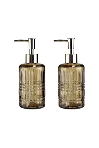 Cam Sıvı Sabunluk 2 Adet Kristal Desenli 300ml 6 8x17 6cm Genel