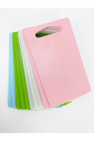 10'lu Plastik Kesme Tahtası Seti 24x14 Cm Çeşitli Renklerde Mutfak Doğrama Ve Kesme Tahtası Renkli