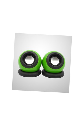 1 Çift Yeşil Mini Multimedya Hoparlörleri, Stereo Ses Ve Ses Kontrolü İle Dizüstü Bilgisayarlar İçin 3.5mm Bilgisayar Hoparlörleri