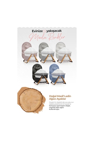 Kiwi Zoody Park Yatak Ve Oyun Parkı Bebek Beşiği, Anne Yanı Beşik, Park Beşik, Sallanan Beşik - Mavi Renk