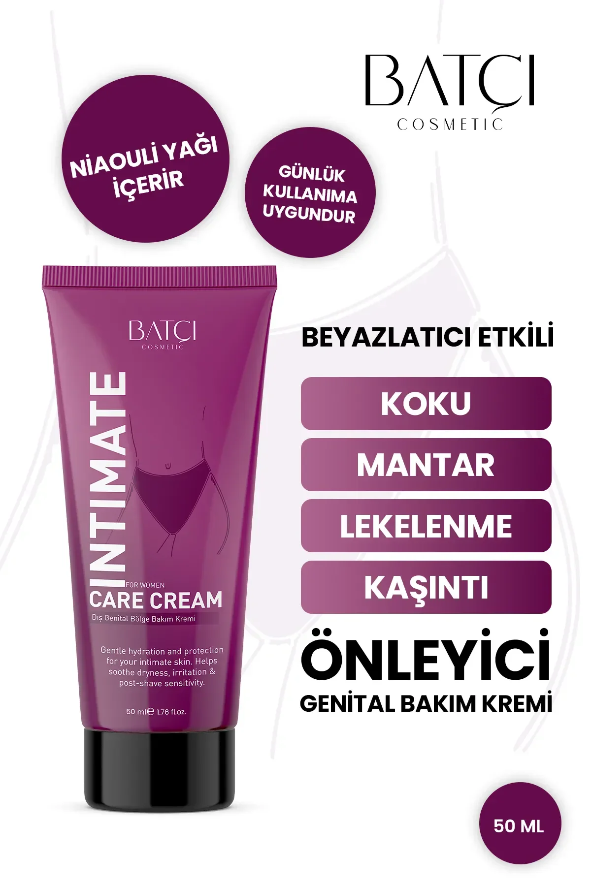Kadın Genital Bölgeye Özel Koruyucu Ve Renk Tonu Dengeleyici Nioli Yağlı Intim Krem 50 Ml