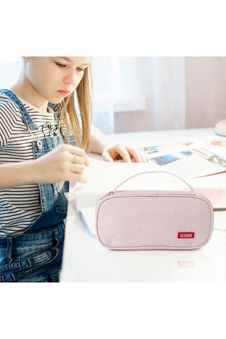 Taşınabilir Çift Katmanlı Büyük Kapasiteli Kalem Kutusu Oxford Kumaş Renkli Öğrenci Kırtasiye Depolama Kalem Kutusu Çantası Oda Dekoru Estetik Çok Renkli