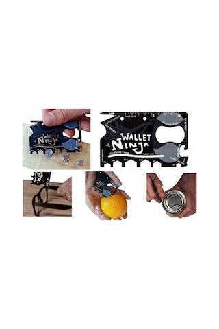 Ninja Wallet Ninja Kamp Çakısı 18 İn1 Multi Tool Kit Survival Kit Çok Renkli