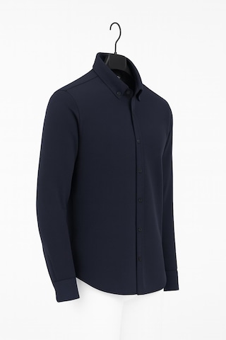 Classics Men Gewer Uzun Kol Slim Fit İçi Polarlı Erkek Gömlek - 7440 Lacivert