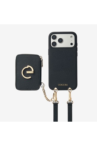 Kombinlenebilir - Apple Uyumlu iPhone 17 Pro Max Uyumlu Magsafe Özellikli Pu Deri Tasarım Kılıf - By Bera Lina Siyah