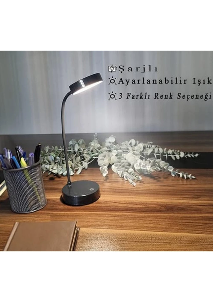 Dokunmatik 3 Renkli Masa Lambası Siyah Kasa