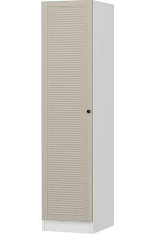 Minar Kale 1 Kapaklı Dolap Mebran Panjur 190cm - Beyaz/kumtaşı - Askılıklı Çok Renkli