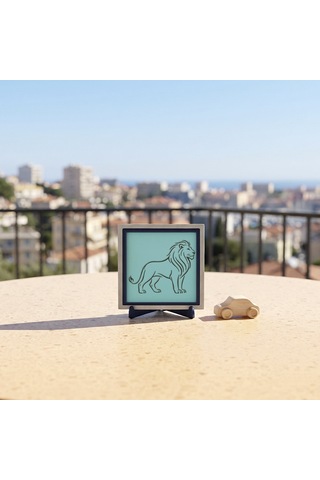 Aslan Simgeli Çağdaş Tasarım Masaüstü Obje, Ev Ve Ofisiniz İçin Modern Ve Estetik Bir Dekor 10x10 Cm