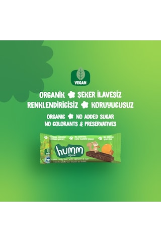 Humm Organik Kayısılı Fındıklı Yulaflı Meyveli Vegan Bar 12 x 27 G