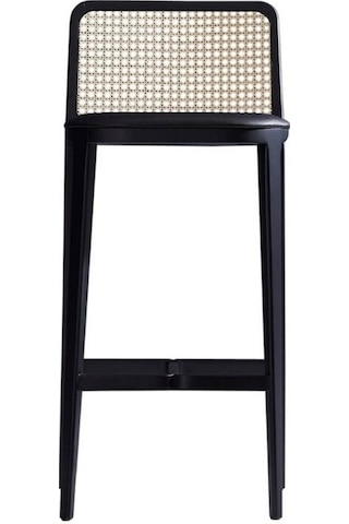 Martha Hazeranlı Ahşap Bar Sandalyesi Siyah